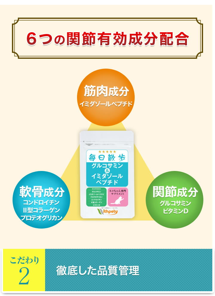6つの関節有効成分配合