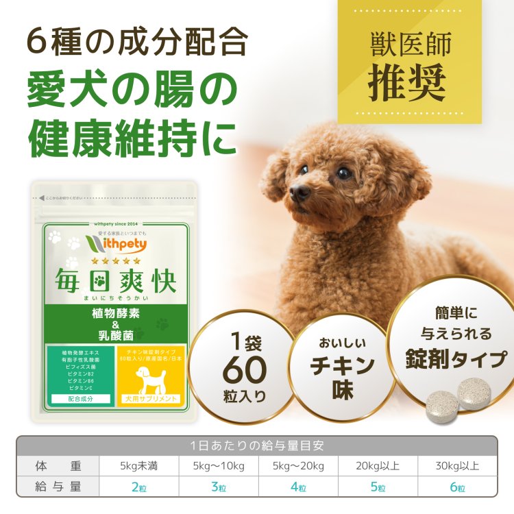 犬の腸内環境に【毎日爽快】ウィズペティ公式